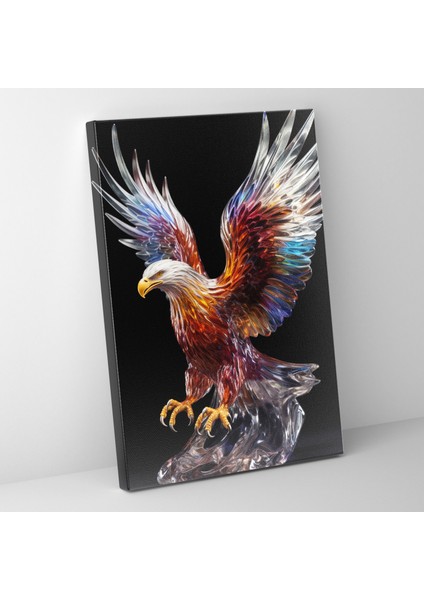 Gerçekçi Cam Heykel Duvar Sanatı - Gerçekçi Cam Heykel Duvar Sanatı Zarafet ve Güç Kanvas Tablo