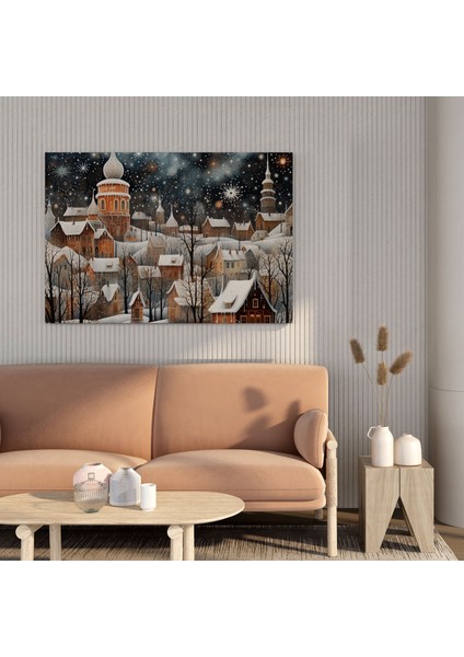 Kış Kar Taneleri Kanvas Tablo - Kış Harika Duvar Dekorasyonu Mutluluk fiyatları