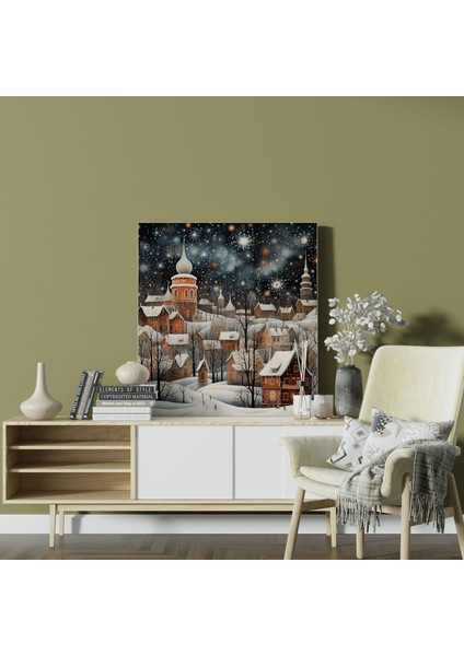 Kış Kar Taneleri Kanvas Tablo - Kış Harika Duvar Dekorasyonu Mutluluk modelleri