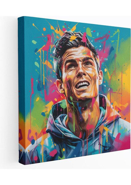 Cristiano Ronaldo Graffiti Esintili Sanat Kanvas Tablo - Kent Estetiği Enerji Canlı Sprey Boya