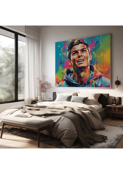 Cristiano Ronaldo Graffiti Esintili Sanat Kanvas Tablo - Kent Estetiği Enerji Canlı Sprey Boya modelleri