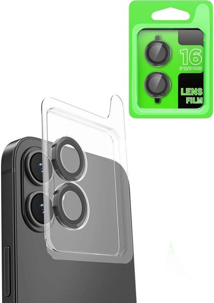Newface iPhone 16 Plus Raze Metal Kamera Lens - Siyah