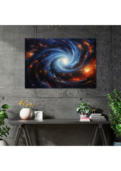 Kozmik Galaksi Yağlı Boya Tablosu - Dünya Kozmik Manzara Duvar Dekorasyonu Dönen Galaksiler fiyatları