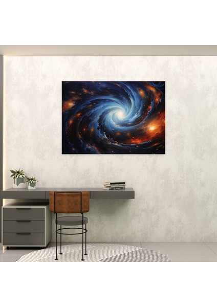 Kozmik Galaksi Yağlı Boya Tablosu - Dünya Kozmik Manzara Duvar Dekorasyonu Dönen Galaksiler modelleri