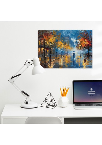 Leonid Afremov Yağmurlu Sokak Kanvas Tablo - Ev Dekorasyonu Kanvas Tablo modelleri