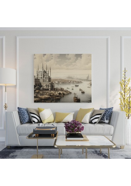 Istanbul Panorama Kanvas Tablo - Yüksek Kaliteli Osmanlı Imparatorluğu Duvar Dekorasyonu modelleri