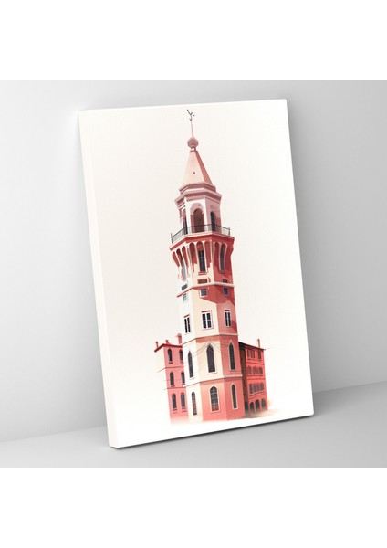 Galata Kulesi Duvar Sanatı - Basit Çizim Kanvas Duvar Tablosu