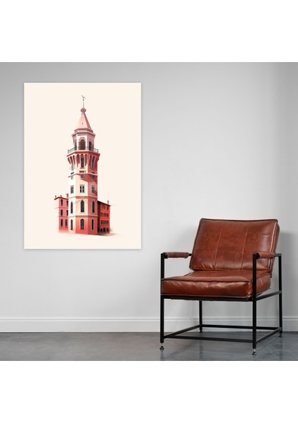 Galata Kulesi Duvar Sanatı - Basit Çizim Kanvas Duvar Tablosu fiyatları