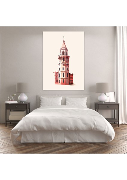 Galata Kulesi Duvar Sanatı - Basit Çizim Kanvas Duvar Tablosu modelleri