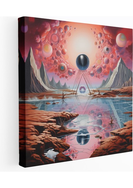 Pink Floyd Duvar Sanatı - Surrealist Albüm Kolajı Kanvas Tablo Baskı