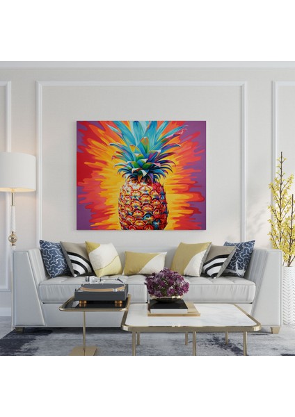 Canlı Ananas Duvar Sanatı - Ananas Enerji Kanvas Zıt Arka Plan fiyatları