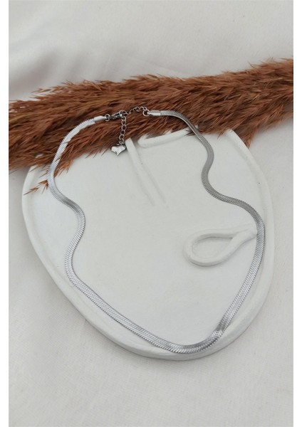 Kadın Çelik Kararmaz 40 cm Gümüş Renk Italyan Zincir Kolye