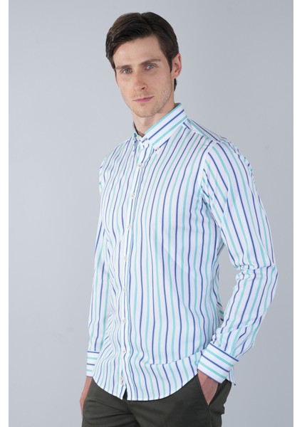 Uzun Kol Cepsiz Yeşil Pamuk Erkek Gömlek GMCZG250053_D47 indirimleri