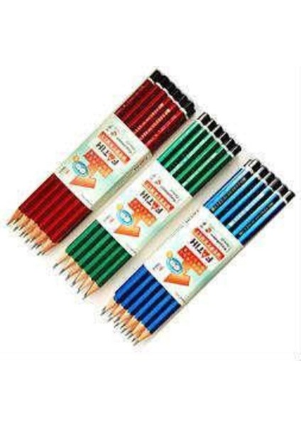 Mercanlı HB Kurşun Kalem Seti 12'li Kırmızı Ahşap Gövde Silgili ve Kapaklı Düz Desen fırsatları