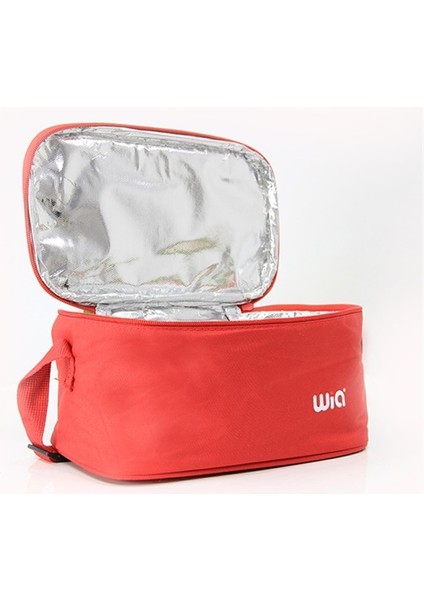 Kırmızı Isı Yalıtımlı Kapaklı Geniş Hacimli Ayarlanabilir Askılı Polyester Beslenme Çantası 13x24x14 cm