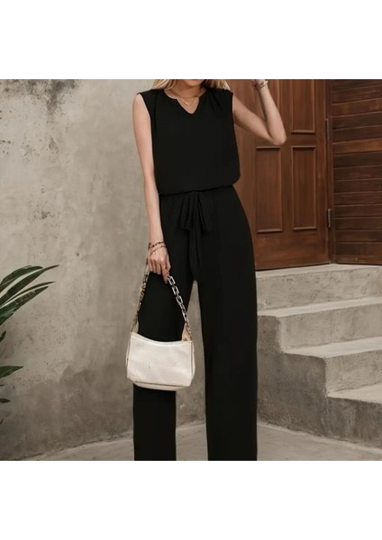 Kadın Kolsuz V Yakalı Aerobin Bluz ve Belden Kuşaklı Pantolon Ikili Takım modelleri