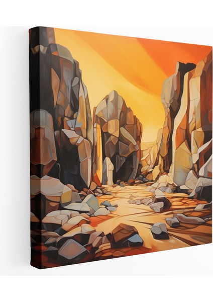Çöl Manzara Tablosu - Işığın Soyut Simgesi - Çöl Işık Oyunu Gölge Simgelerin Etkisi