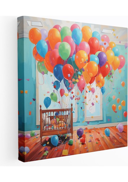 Kreş Canlı Akrilik Kanvas Tablo - Kreş Duvar Dekorasyonu Ev Dekorasyonu Canlı Akrilik Resim