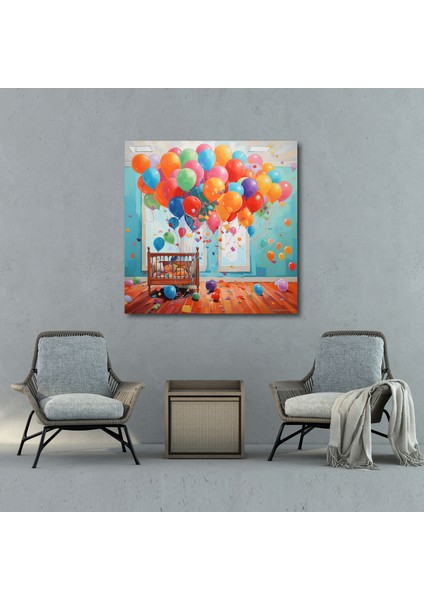 Kreş Canlı Akrilik Kanvas Tablo - Kreş Duvar Dekorasyonu Ev Dekorasyonu Canlı Akrilik Resim modelleri