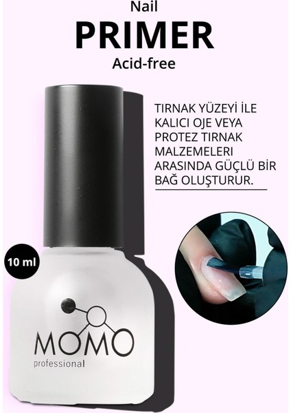 Momo Profesyonel Asitsiz Tırnak Primeri - Güçlü Yapışma Özellikleri ile, 15 ml indirimleri
