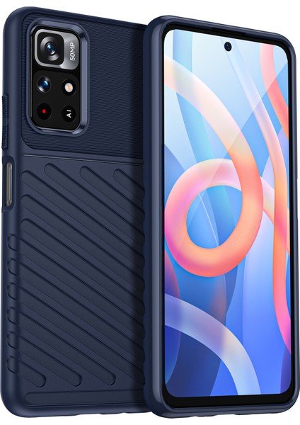 Xiaomi Redmi Not 11 5g (Çin) (Mediatek)/not 11T 5g/not 11S 5g Thunder Serisi Cep Telefonu Kabuğu Dimi Tasarım Kalınlaştırılmış Tpu Şok Geçirmez Anti-Çizelge Koruyucu Kapak Kılıf Mavisi (Yurt Dışından)