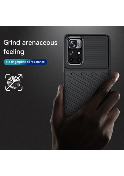 Xiaomi Redmi Not 11 5g (Çin) (Mediatek)/not 11T 5g/not 11S 5g Thunder Serisi Cep Telefonu Kabuğu Dimi Tasarım Kalınlaştırılmış Tpu Şok Geçirmez Anti-Çizelge Koruyucu Kapak Kılıf Black (Yurt Dışından) modelleri