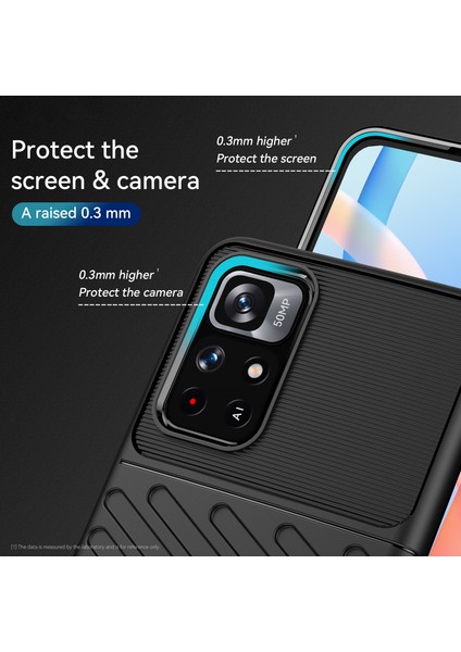 Xiaomi Redmi Not 11 5g (Çin) (Mediatek)/not 11T 5g/not 11S 5g Thunder Serisi Cep Telefonu Kabuğu Dimi Tasarım Kalınlaştırılmış Tpu Şok Geçirmez Anti-Çizelge Koruyucu Kapak Kılıf Black (Yurt Dışından) fırsatları