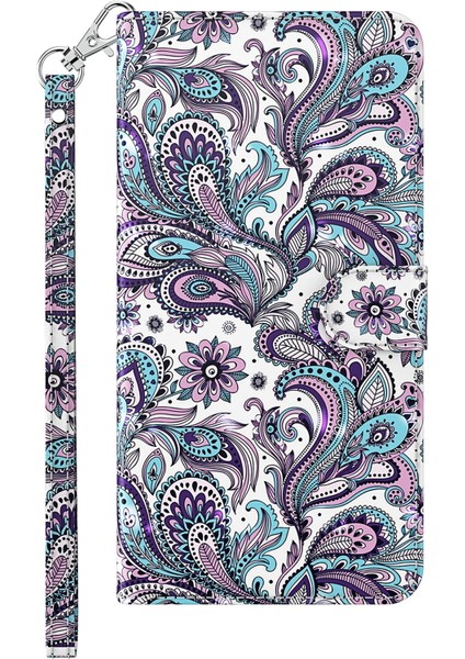 Xiaomi Redmi Note 12 Pro 4g/11 Pro 4g (Mediatek)/note 11 Pro 5g (Qualcomm) Cüzdan Telefon Kılıfı 3D Yaratıcı Desen Baskı Pu Cüzdan Stand Özellik Flip Kapak Strap-Purple Impatiens ile (Yurt Dışından) fiyatları