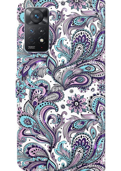 Xiaomi Redmi Note 12 Pro 4g/11 Pro 4g (Mediatek)/note 11 Pro 5g (Qualcomm) Cüzdan Telefon Kılıfı 3D Yaratıcı Desen Baskı Pu Cüzdan Stand Özellik Flip Kapak Strap-Purple Impatiens ile (Yurt Dışından) fırsatları
