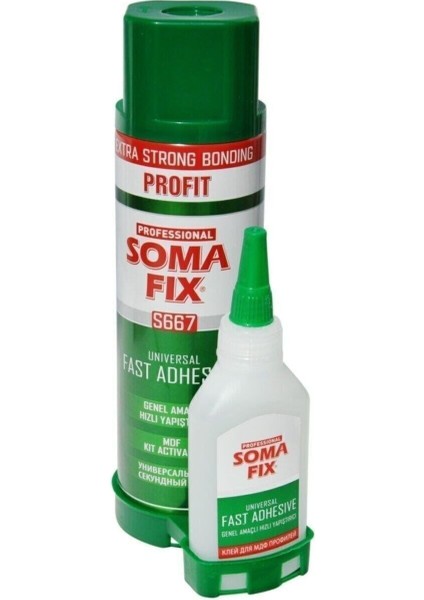 Professional S663 Çok Amaçlı Hızlı Yapıştırıcı - Güçlü ve Hızlı Yapışma, 50 gr Kıvamlı Yapıştırıcı + 200 ml Aktivatör