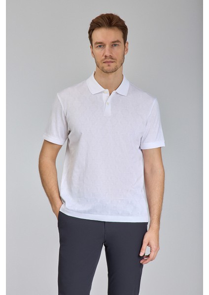 Polo Yaka Düğmeli Beyaz Erkek T-Shirt TS24Y24115_D01 indirimleri
