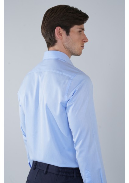 Klasik Yaka Regular Fit Mavi Uzun Kol Cepsiz Erkek Gömlek GMKLS250057_35 fiyatları