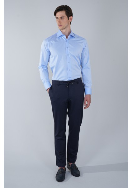 Klasik Yaka Regular Fit Mavi Uzun Kol Cepsiz Erkek Gömlek GMKLS250057_35 indirimleri
