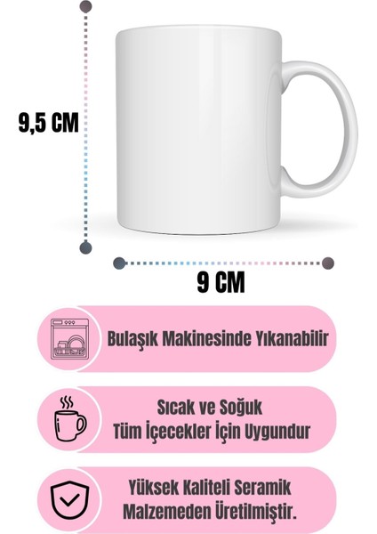 Beyaz Baskılı Kendini Gözlem Temalı Kahve ve Çay Sunum Kupası fiyatları