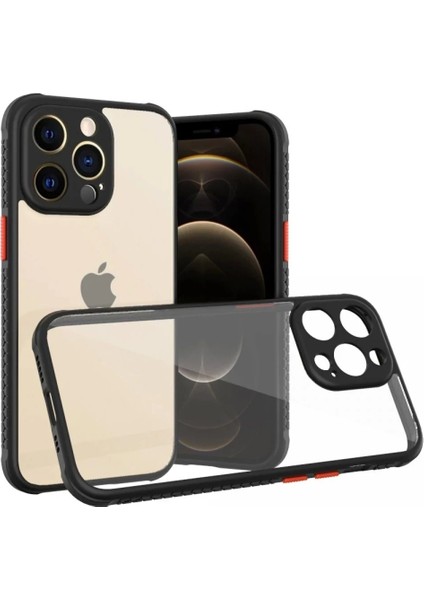 Newface iPhone 13 Pro Kılıf Miami Şeffaf Silikon - Siyah