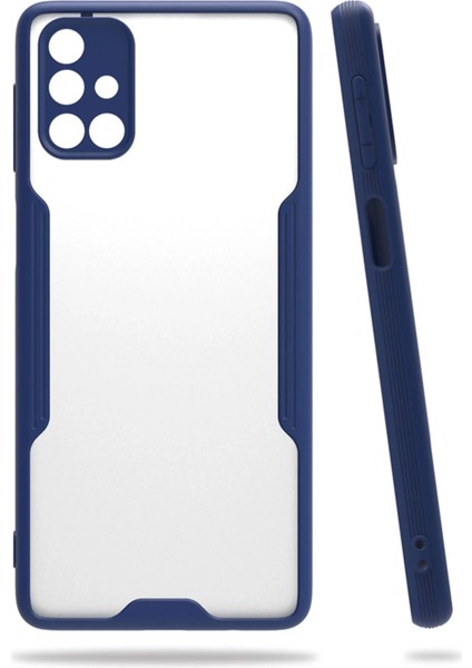 Newface Samsung Galaxy M31S Kılıf Platin Silikon - Lacivert