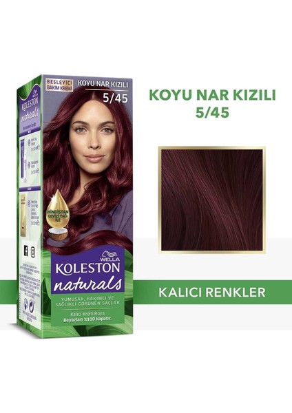 Naturals Koyu Nar Kızılı Saç Boyası 5.45 - Amonyaklı, Yoğun Renk ve Beyaz Kapatma Özelliği ile fırsatları