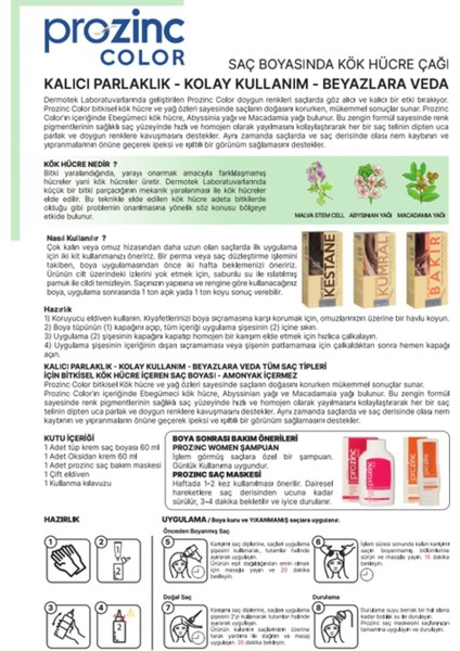 Color Kumral 6.0 Saç Boyası - Bitkisel Kök Hücreler ve Yağ Özleri ile Kalıcı Parlaklık ve Beyaz Kapatma