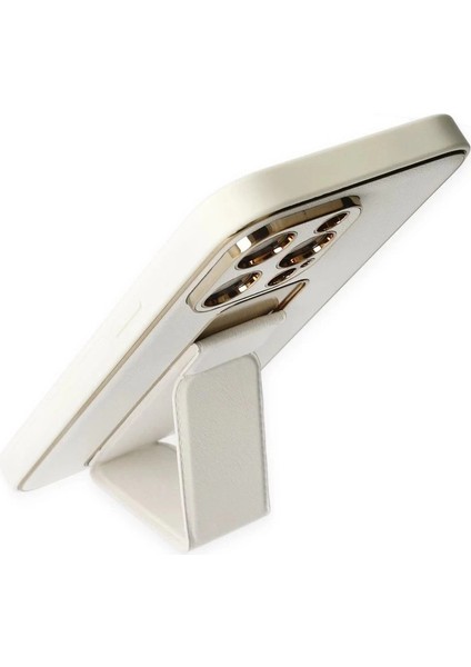 Newface iPhone 13 Pro Kılıf Coco Deri Standlı Kapak - Beyaz modelleri