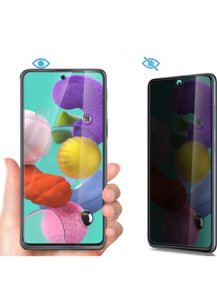 Samsung Galaxy A51 Uyumlu Kırılmaz Cam Privacy Hayalet Tam Kaplayan Ekran Koruyucu fiyatları