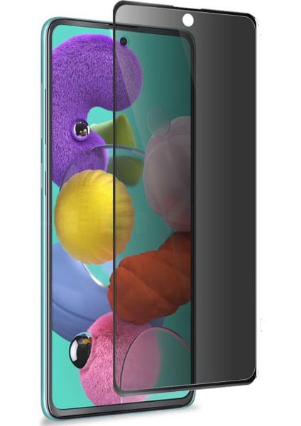 Samsung Galaxy A51 Uyumlu Kırılmaz Cam Privacy Hayalet Tam Kaplayan Ekran Koruyucu modelleri
