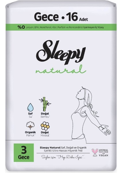 Natural Ultra Hassas Hijyenik Ped Gece 16 Adet fiyatları