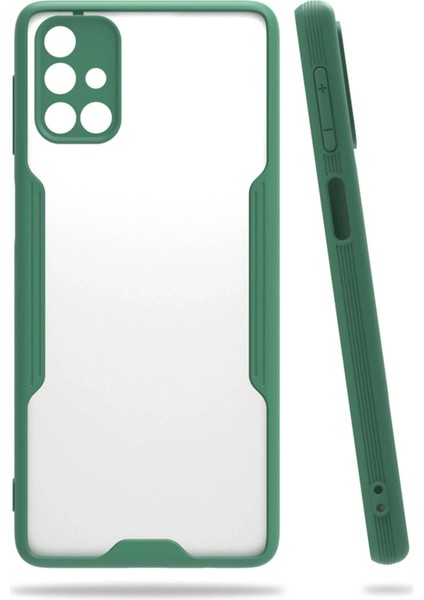 Newface Samsung Galaxy M31S Kılıf Platin Silikon - Yeşil