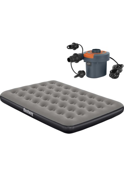 Ultra Queen 2 Kişilik Şişme Yatak + Elektrikli Pompa 191x137x22cm 671GZ BW144