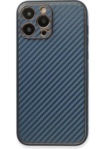 Newface iPhone 13 Pro Max Kılıf Coco Karbon Silikon - Mavi