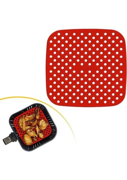 Renkli, Isıya Dayanıklı, Yıkanabilir Silikon Kare Pişirme Matı 21,5 cm