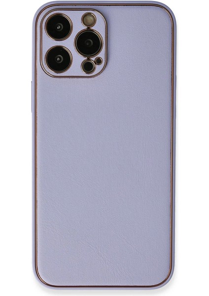 Newface iPhone 13 Pro Max Kılıf Coco Deri Silikon Kapak - Açık Lila