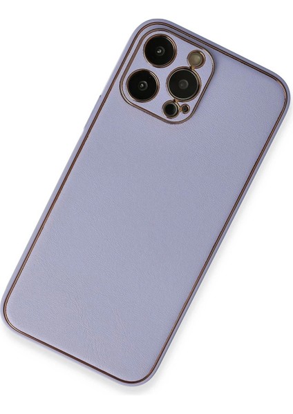Newface iPhone 13 Pro Max Kılıf Coco Deri Silikon Kapak - Açık Lila fiyatları