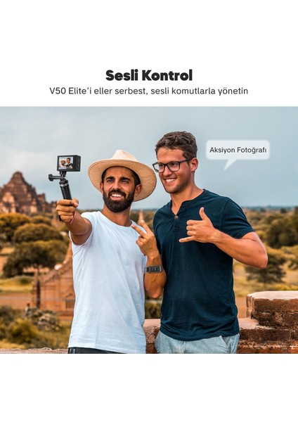 V50 Elite 4K/60FPS 20MP Wi-Fi Aksiyon Kamera ve Aksesuar Seti, Su Geçirmez Kılıf, App Kontrollü indirimleri