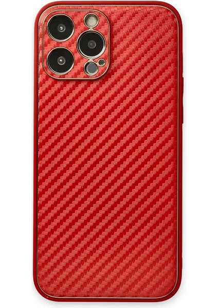 Newface iPhone 13 Pro Max Kılıf Coco Karbon Silikon - Kırmızı